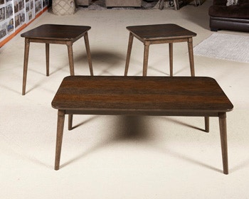 Dark Brown Ashley Furniture Signature Design Set of 3 Contemporary Neilmond Occasional Table Set